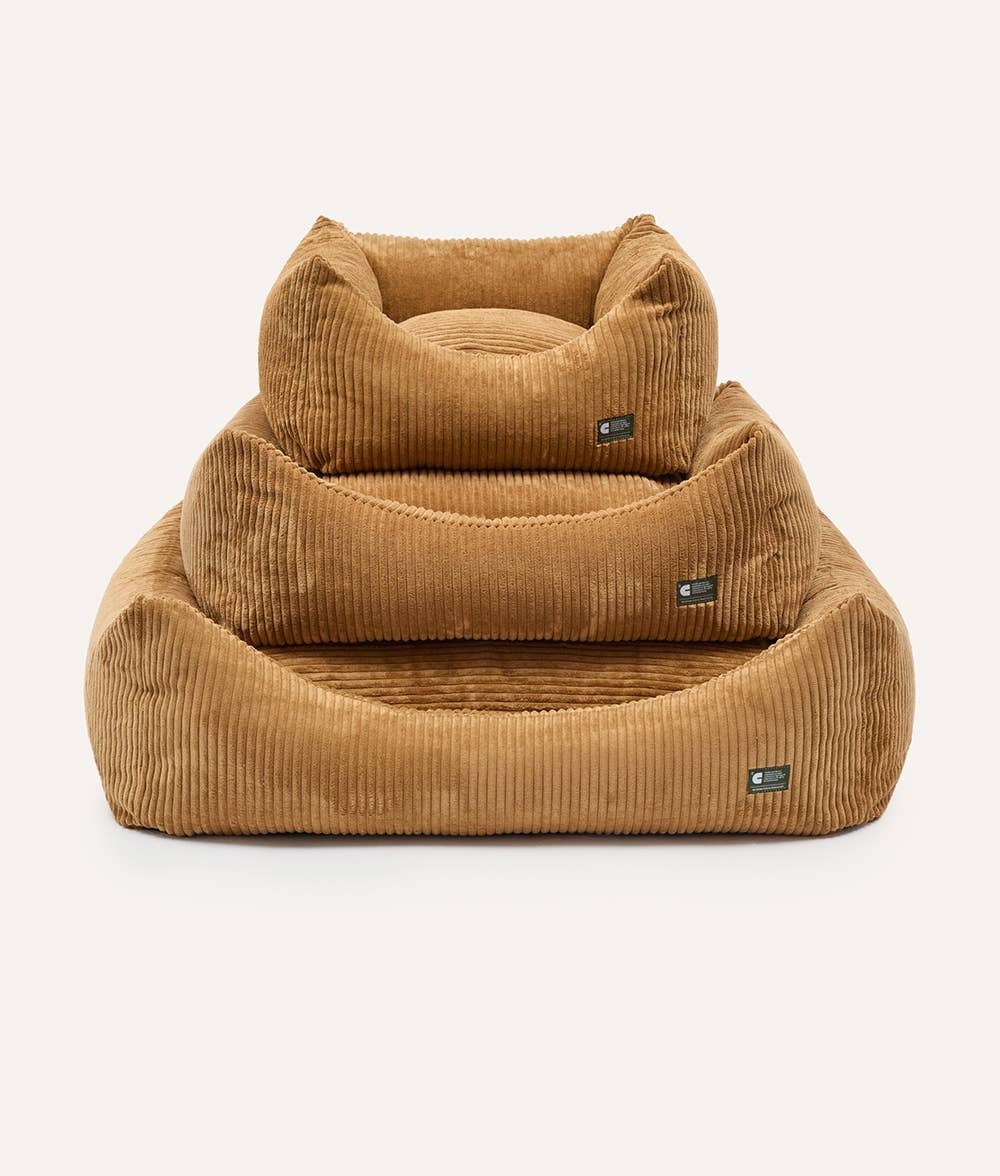 Mustard Corduroy Dog Bed Snozy